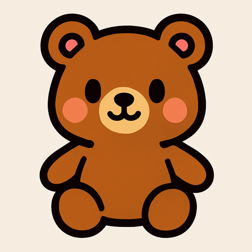 cute bear.
In-Game asset.  2d.  High contrast.  No shadows