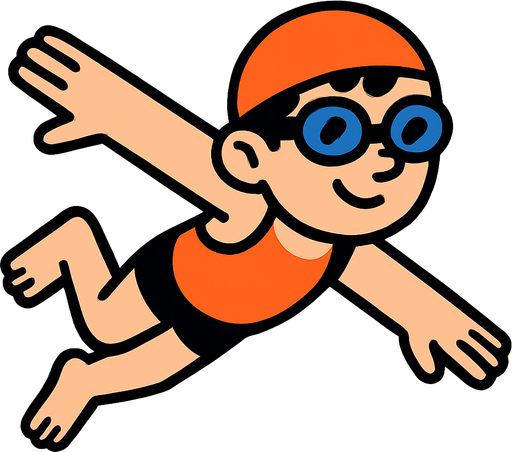 quiero que hagas un personaje animado que este nadando.
In-Game asset.  2d.  High contrast.  No shadows