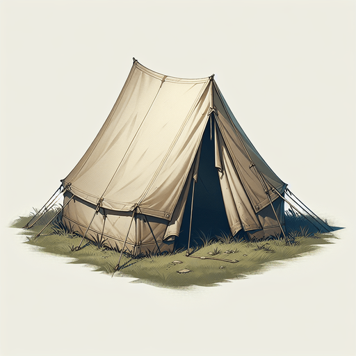 camptent
Single Game Texture.  In-Game asset.  2d.  Blank background.  High contrast.