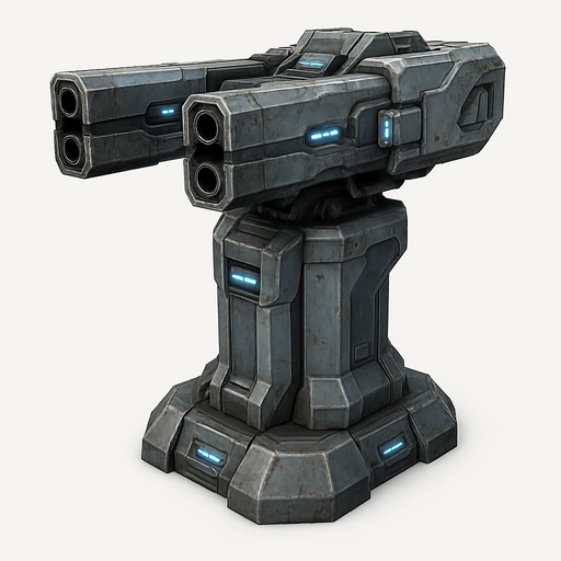 Uzay Savunma Kulesi - Yazısız - Gerçekçi.
In-Game asset.  High contrast.  No shadows