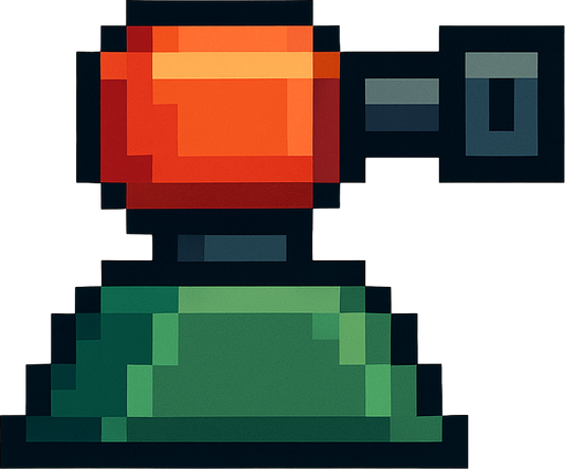 Turret pixel.
In-Game asset.  2d.  High contrast.  No shadows