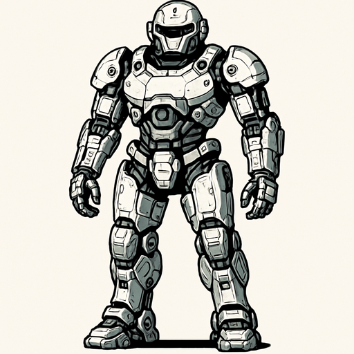 robot.
In-Game asset.  2d.  High contrast.  No shadows. realistic