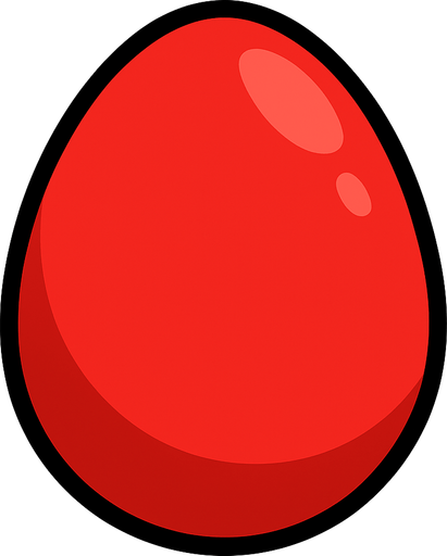 RED EGG.
In-Game asset.  2d.  High contrast.  No shadows