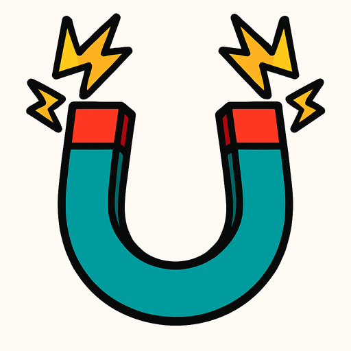 magnett.
In-Game asset.  2d.  High contrast.  No shadows