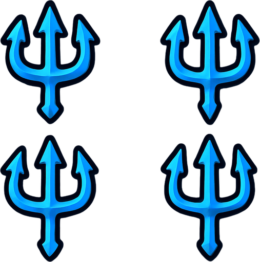 make little tridents that are blue.
In-Game asset.  2d.  High contrast.  No shadows