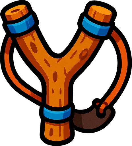 Slingshot.
In-Game asset.  2d.  High contrast.  No shadows