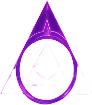 16:9 banner, Neon cyberpunk horror landscape scene futuristic spires skyscrapers towers skyline hologram sigils lovecraftian bladerunner tower defense neon purple blue pink occult sigils projections 3d