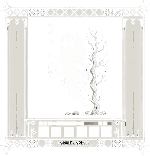 A single Ghosts.
Single Game Texture. In-Game asset. 2d. Blank background. High contrast. No shadows.