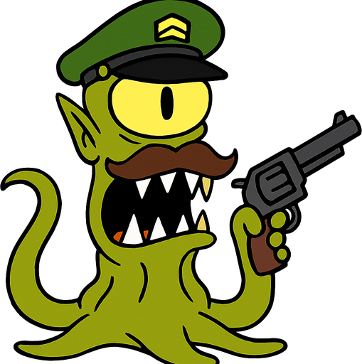 Make my character have a brown mustache, hold a gun and have a sergeant's hat