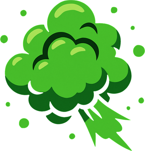 Fart cloud.
In-Game asset.  2d.  High contrast.  No shadows