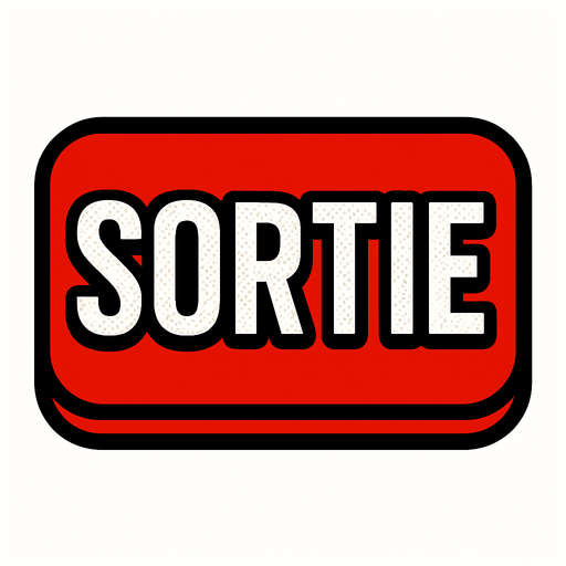 SORTIE BUTTON.
In-Game asset.  2d.  High contrast.  No shadows