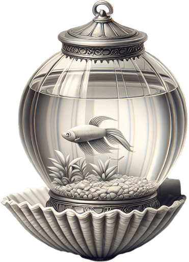 An aquarium with no fish on a sheel in a photorealistic style.
Single Game Texture. In-Game asset. 2d. Blank background. High contrast. No shadows.