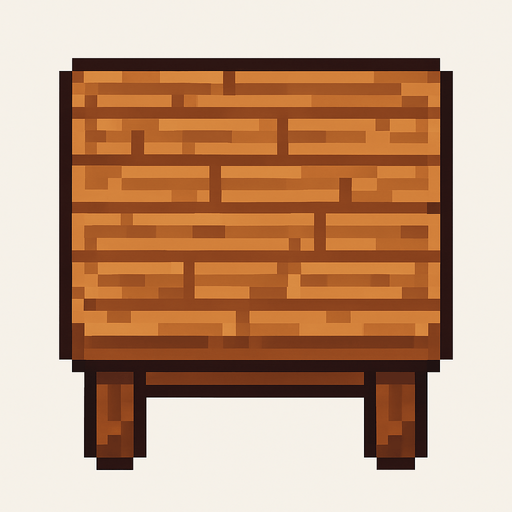 Table wooden pattern pixel art.
In-Game asset.  2d.  High contrast.  No shadows Square format