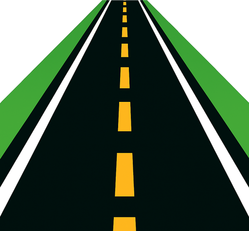 big road.
In-Game asset.  2d.  High contrast.  No shadows