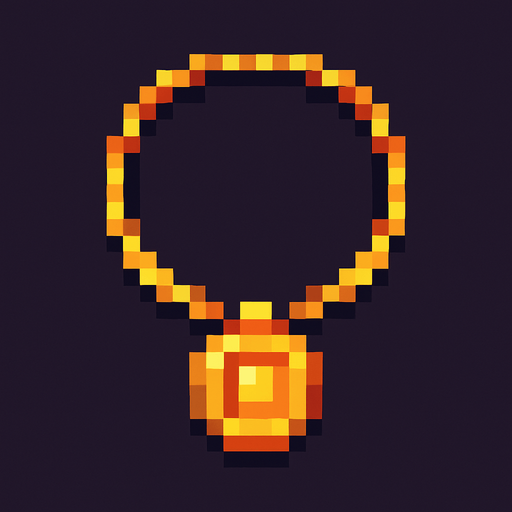 pixel necklace.
In-Game asset.  2d.  High contrast.  No shadows