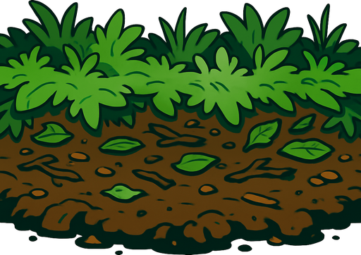 orman toprağı olsun zemin.
In-Game asset.  2d.  High contrast.  No shadows