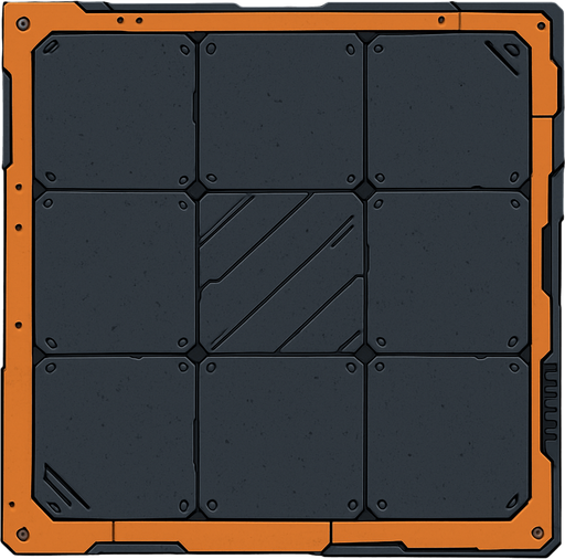 A metal plate working as the ground for a space station.
In-Game asset.  2d.  High contrast.  No shadows