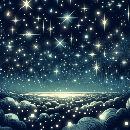 Starry Christmas night sky, cartoon, background
