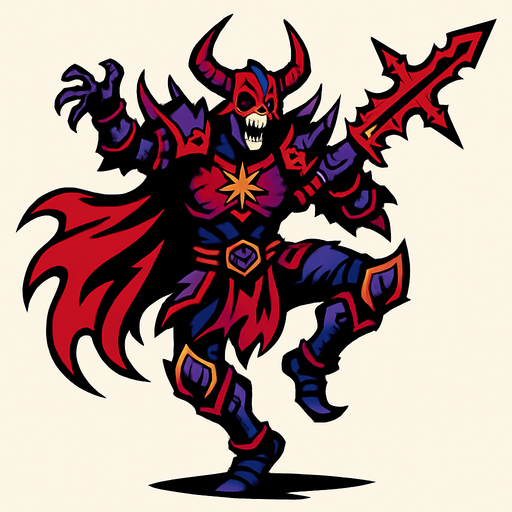 Un bailarin del caos.
In-Game asset.  2d.  High contrast.  No shadows