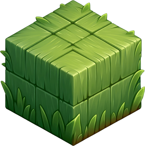 Block like a grass.
Single Game Texture. In-Game asset. 2d. Blank background. High contrast. No shadows.
