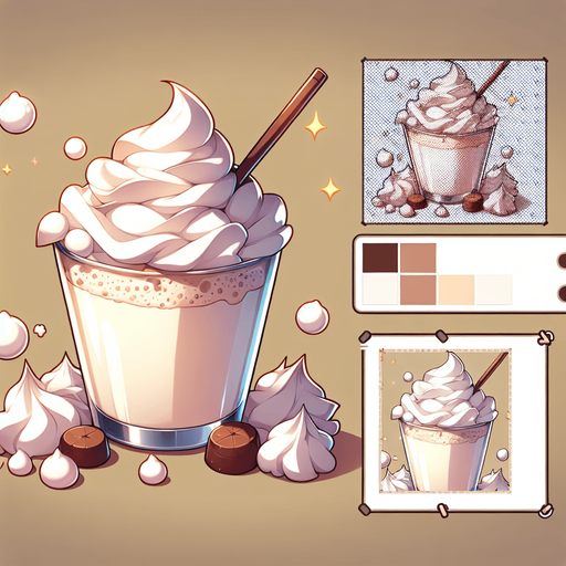 whipped milk foam, creamy fluff, anime, 
Single Game Texture. In-Game asset. 2d. Blank background. High contrast. No shadows.