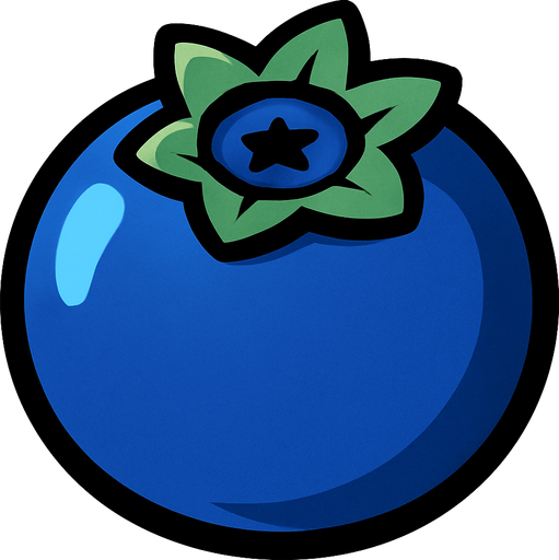 Blueberry.
In-Game asset.  2d.  High contrast.  No shadows
