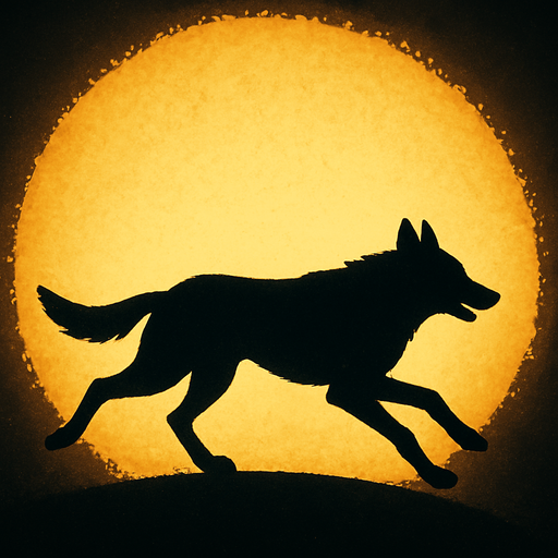 Silueta de perro corriendo