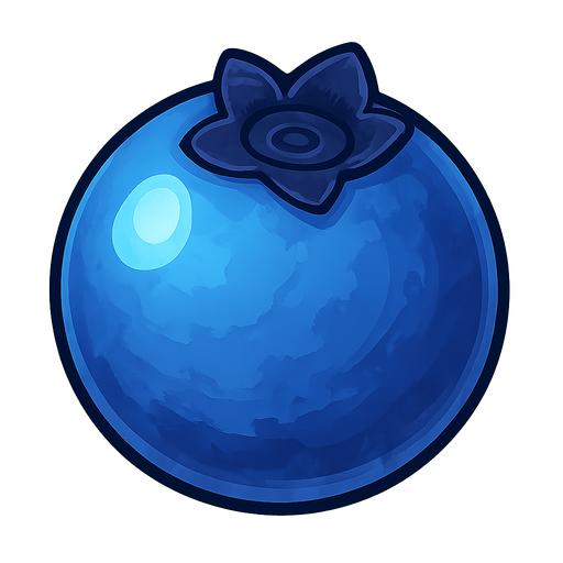 Blueberry.
Single Game Texture.  In-Game asset.  2d.  Blank background.  High contrast.  No shadows