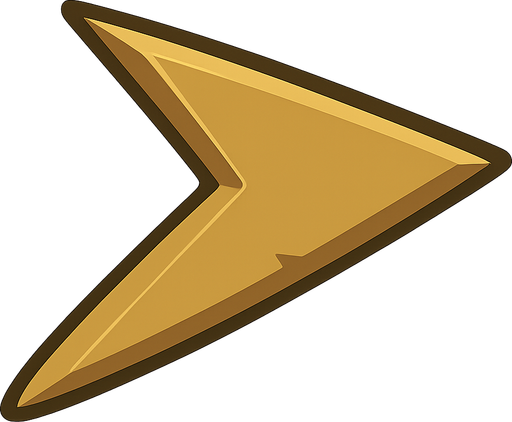 Arrow head. No background. Transparent background. Blank background. No shadows. 2d. In-Game asset. flat