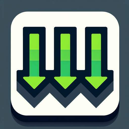 Three green arrows pointing down..
Single Game Texture. In-Game asset. 2d. Blank background. High contrast. No shadows.