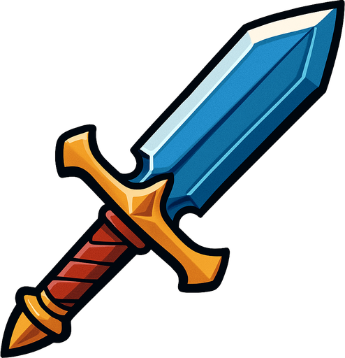 sword.
In-Game asset.  2d.  High contrast.  No shadows