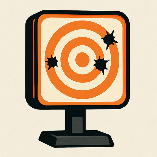 Bullet target.
In-Game asset.  2d.  High contrast.  No shadows