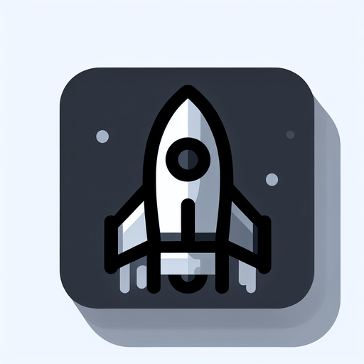 Ракета.
Single Game Texture. In-Game asset. 2d. Blank background. High contrast. No shadows.