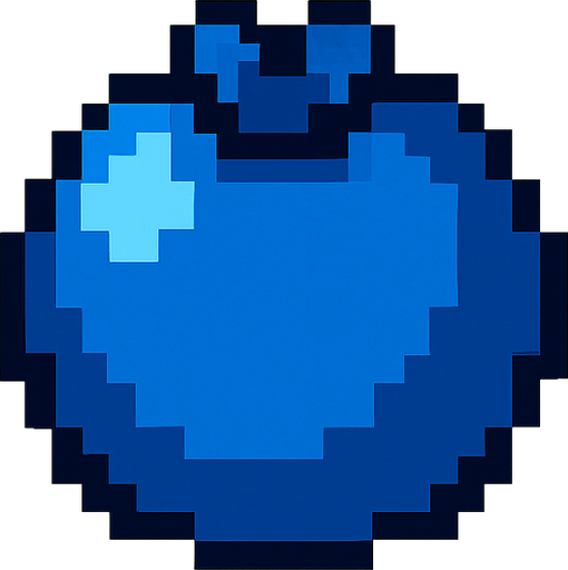 Make me a blue berry 2d pixel.
In-Game asset.  2d.  High contrast.  No shadows