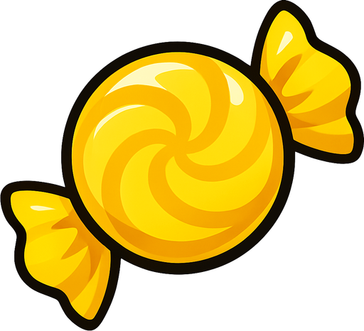 yellow candy.
In-Game asset.  2d.  High contrast.  No shadows