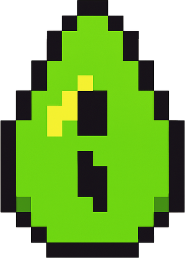 8bit kiwi seed.
In-Game asset.  2d.  High contrast.  No shadows