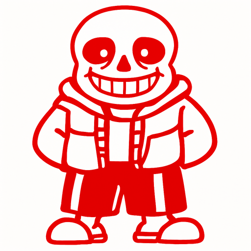 Sans color rojo.
In-Game asset.  2d.  High contrast.  No shadows