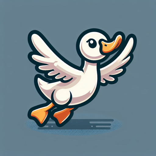 Летящая утка. Мультяшная.
Single Game Texture.  In-Game asset.  2d.  Blank background.  High contrast.  No shadows