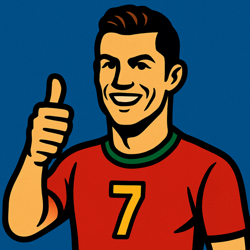 ronaldo s making thumbsup.
In-Game asset.  2d.  High contrast.  No shadows