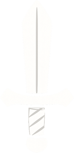 Una espada pequeña de color todo blanco.
In-Game asset.  2d.  High contrast.  No shadows