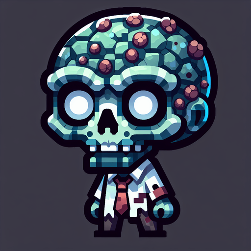 Zombie.
Single Game Texture.  In-Game asset.  2d.  Blank background.  High contrast.  No shadows
