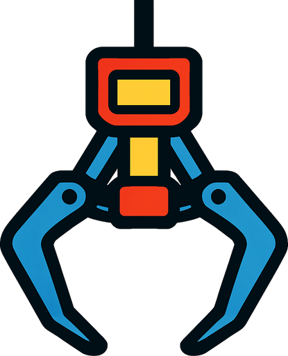 claw for machine.
In-Game asset.  2d.  High contrast.  No shadows