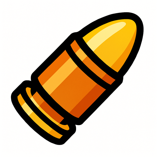 Bullet.
In-Game asset.  2d.  High contrast.  No shadows