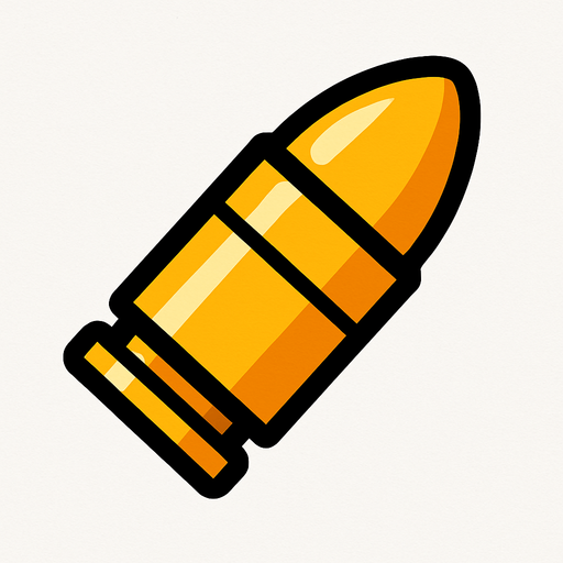 bullet.
In-Game asset.  2d.  High contrast.  No shadows