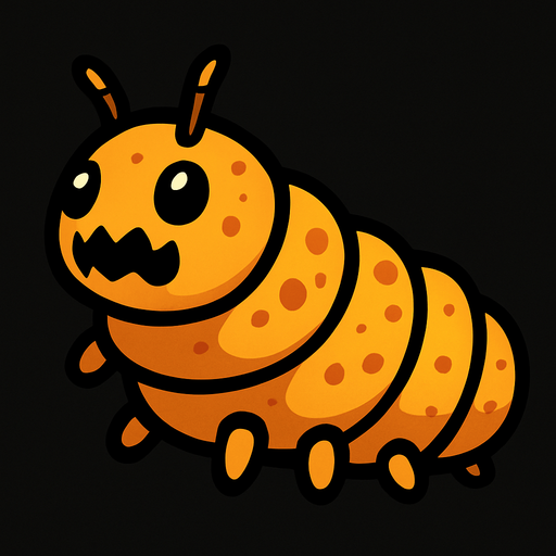 larvae bug.
In-Game asset.  2d.  High contrast.  No shadows