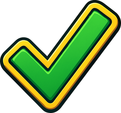 Yeşil onay tik.
In-Game asset.  High contrast.  No shadows