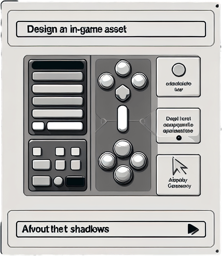 Spaceship.
Single Game Texture.  In-Game asset.  2d.  Blank background.  High contrast.  No shadows