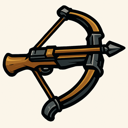 Crossbow rotated 90 degrees.
In-Game asset.  2d.  High contrast.  No shadows