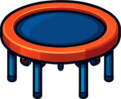 trampoline, 3d, yazısız.
In-Game asset.  2d.  High contrast.  No shadows