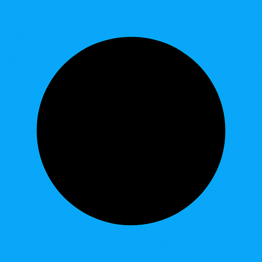 black circle.
In-Game asset.  2d.  High contrast.  No shadows